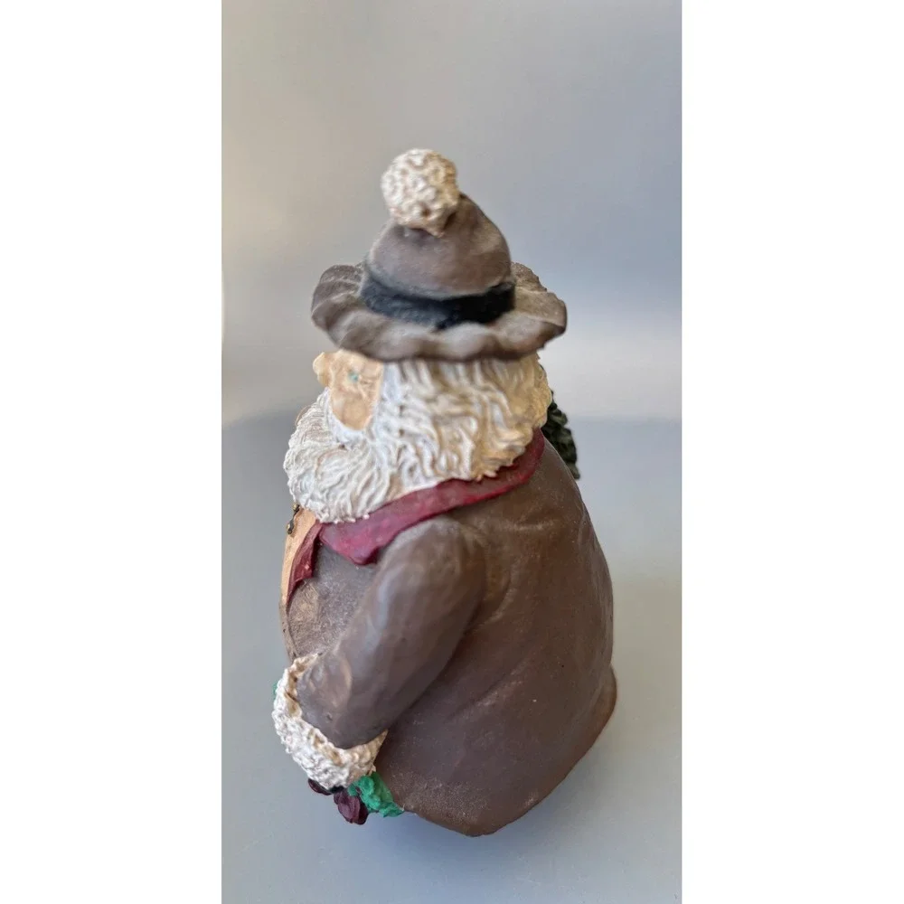 Vintage Resin Santa‎ Claus Figurine Rustic Christmas Decor 4.5 Inch